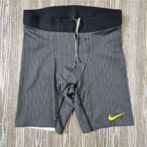 Nike Pro Elite USA Compression Running Racing Shorts Women's XS Black Grey Gold